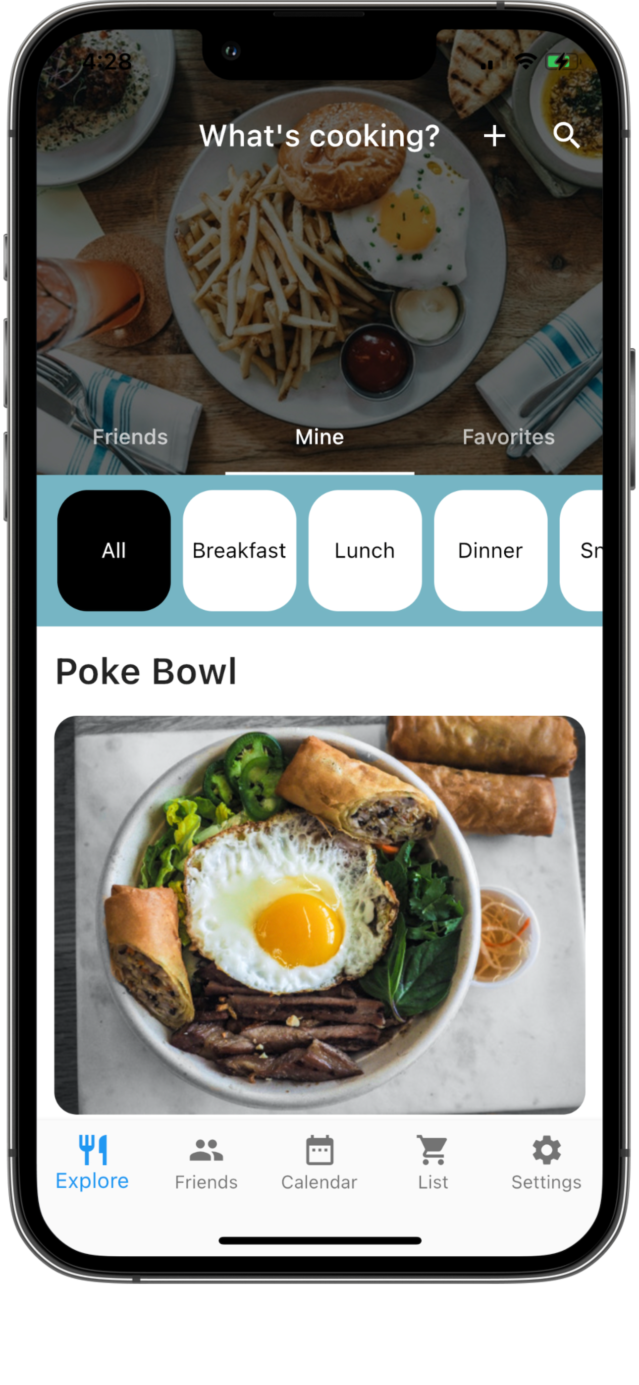 Nosy Chef main page for ios